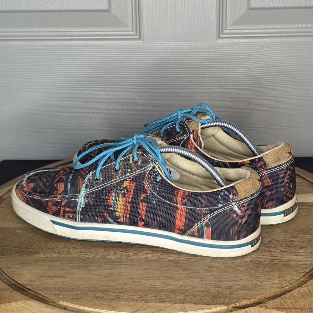 Twisted X Hooey Loper Lace Up‎ Sneakers Midnight Aztec WHYC019 Moc Toe 9 1/2 M